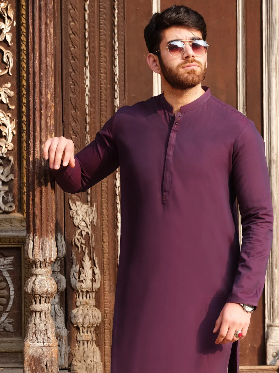 Purple Blended Kurta - AL-K-830