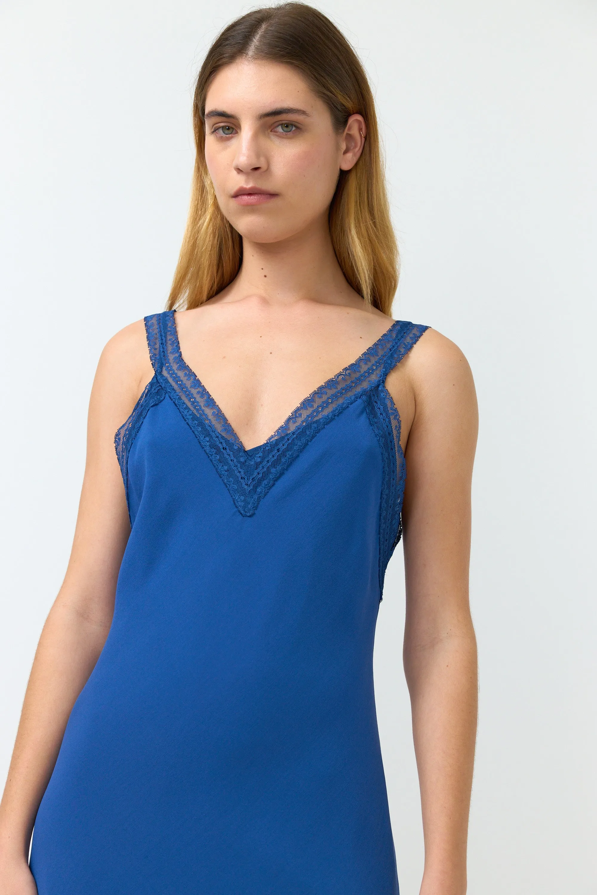 Selina Slip Dress - Marine