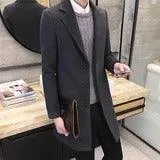 Single-breasted mid-length trench coat