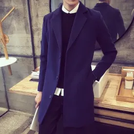 Single-breasted mid-length trench coat