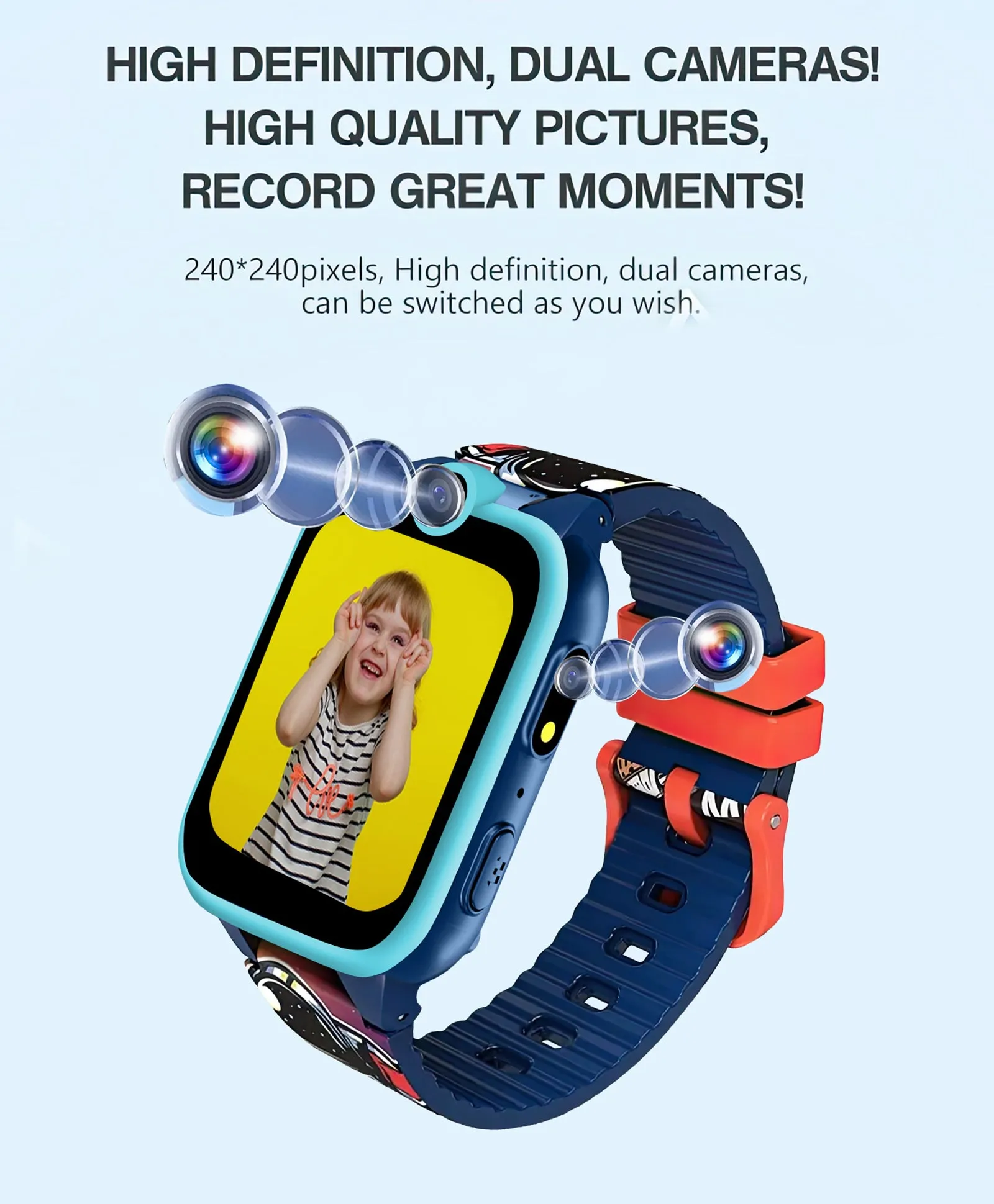 Spiky Griffin Calling Feature Loaded Smartwatch - Blue