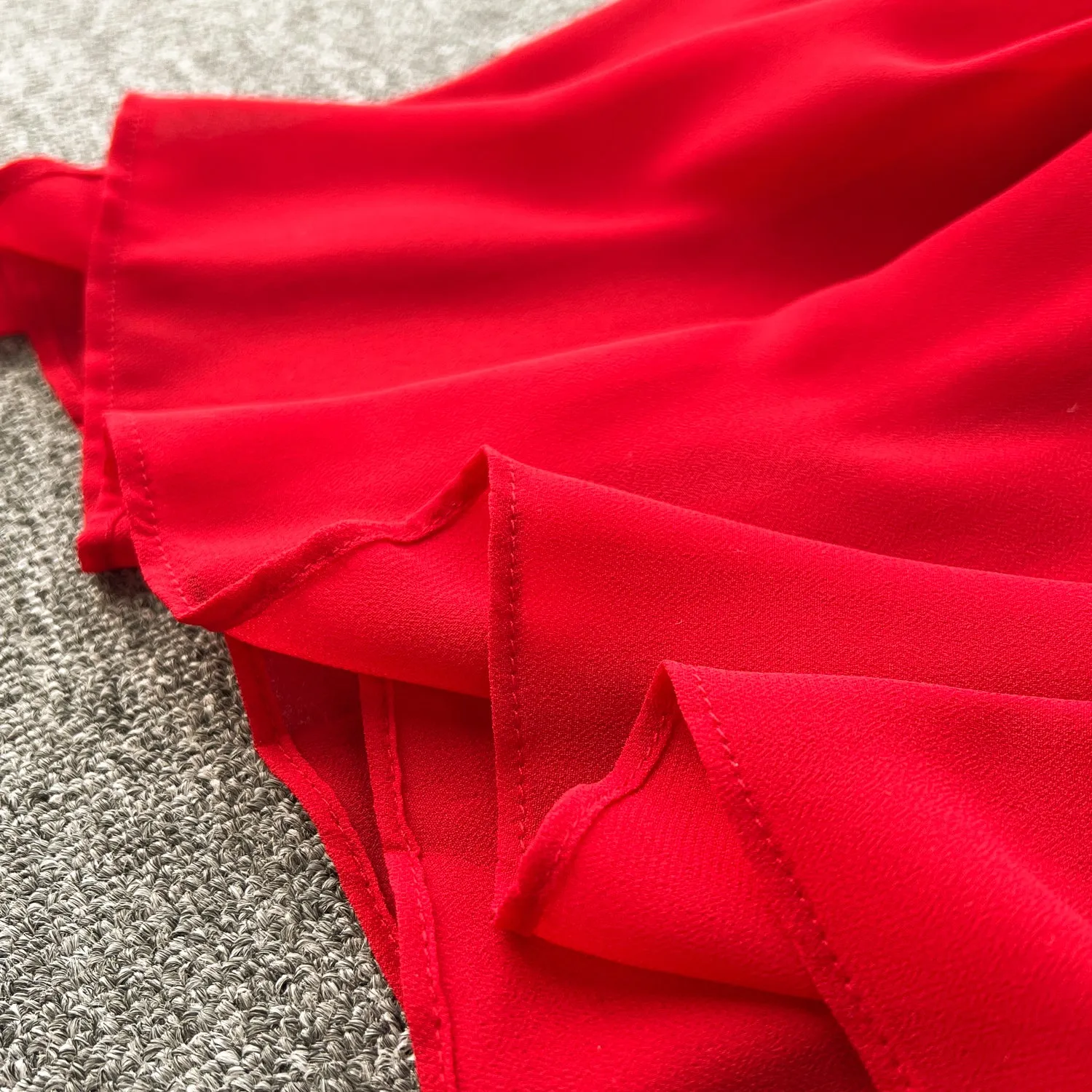 V-neck Backless Red Slip Dress