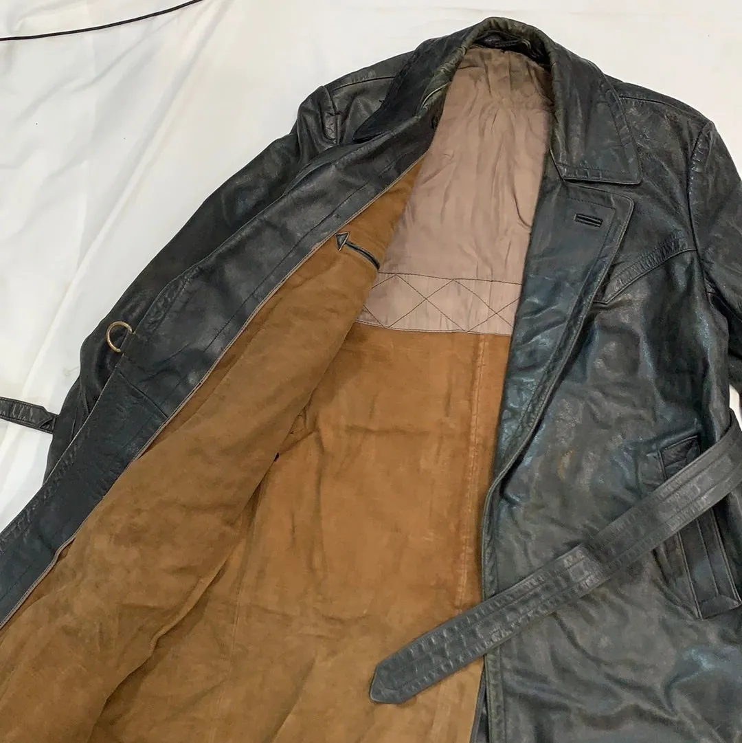 Vintage German Leather trench coat