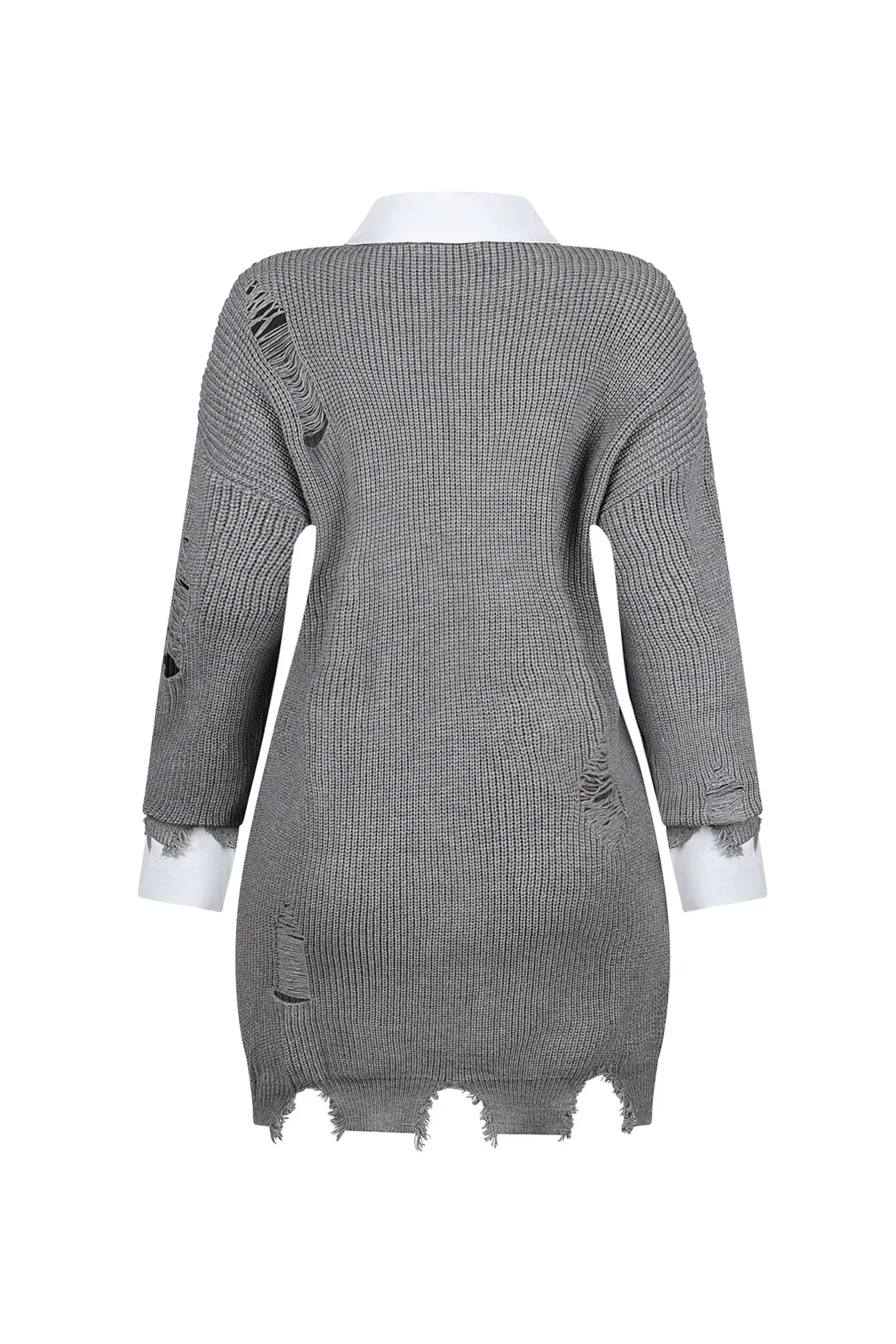 Vivianna Collared Sweater Top Mini Dress