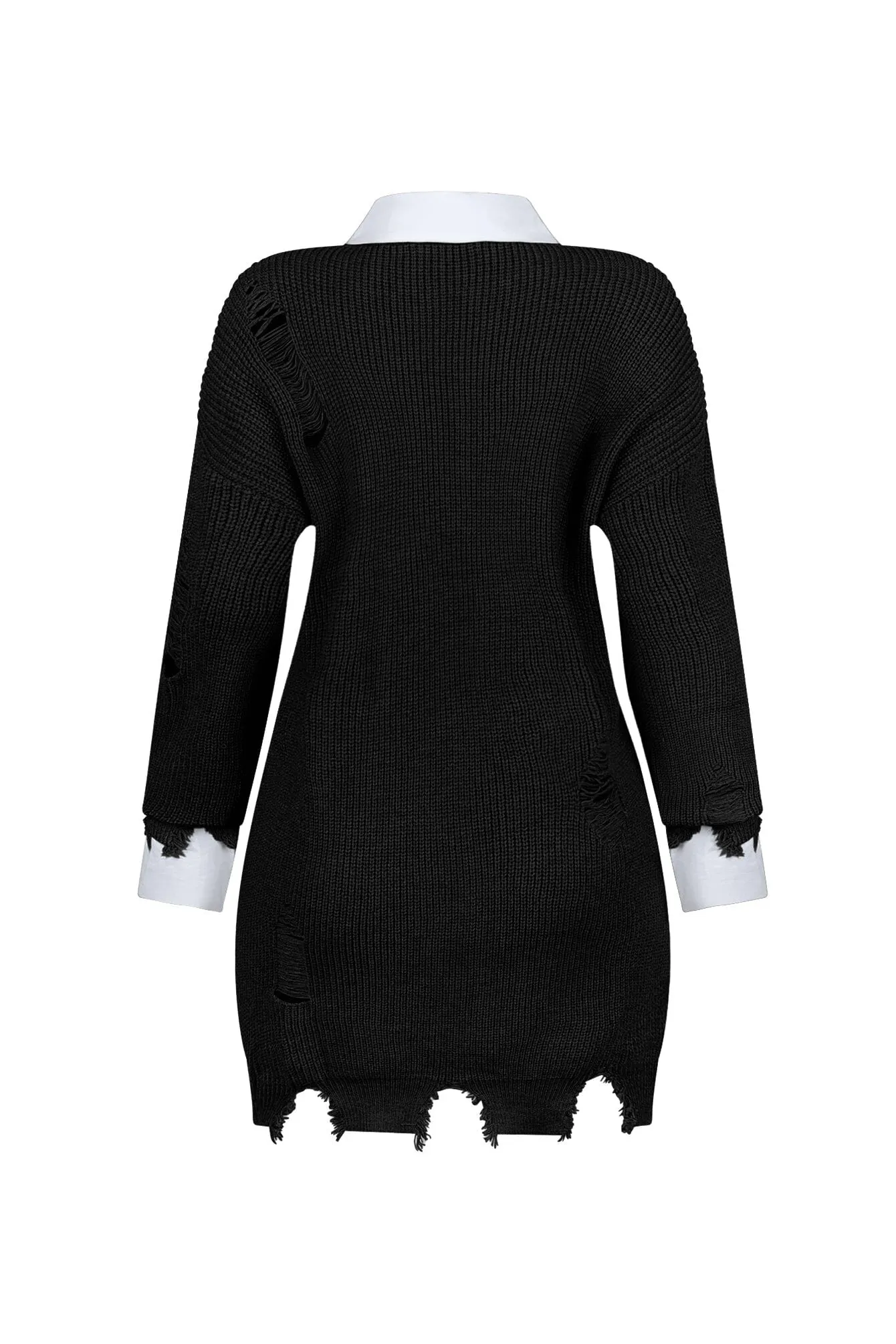 Vivianna Collared Sweater Top Mini Dress