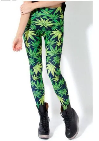 Weed Print Leggings