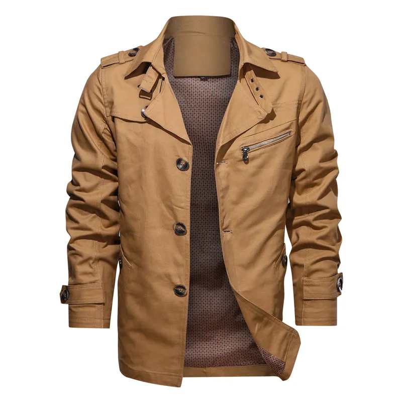 West Louis™ Lapel Fashion Single Breasted Trench Coat