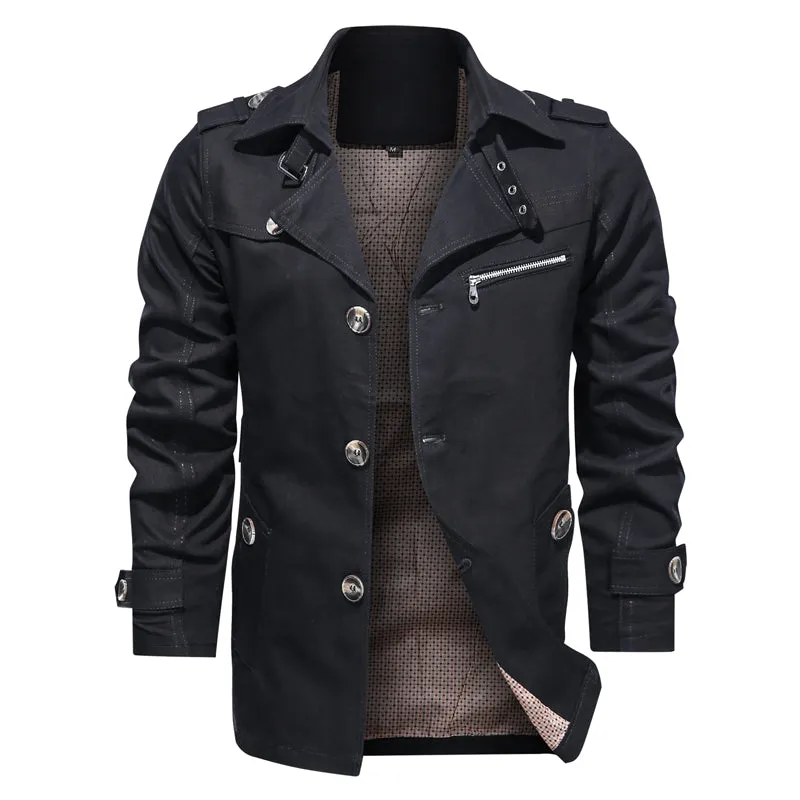 West Louis™ Lapel Fashion Single Breasted Trench Coat