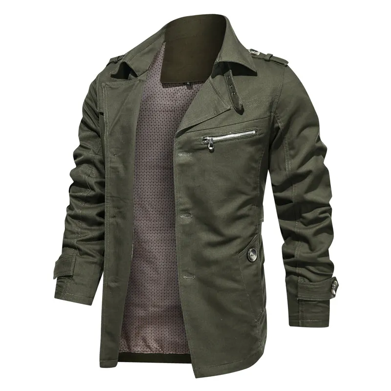 West Louis™ Lapel Fashion Single Breasted Trench Coat