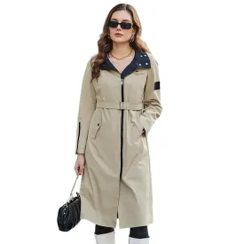 Women's Trench Long Windproof Casual Jacket