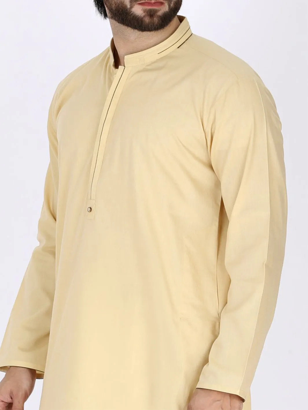 Yellow Cotton Kurta - AL-K-775